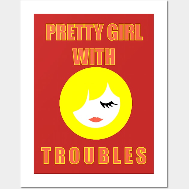 PRETTY GIRL WITH TROUBLES Wall Art by damieloww